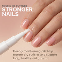 NOURISHED CUTICLES STRONGER NAILS / Deeply moisturizing oils help restore dry cuticles and support long, healthy nail growth.