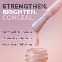 STRENGTHEN. BRIGHTEN. CONCEAL. / 
Keratin‑Rich Formula / Hides Imperfections / Neutralizes Yellowing
