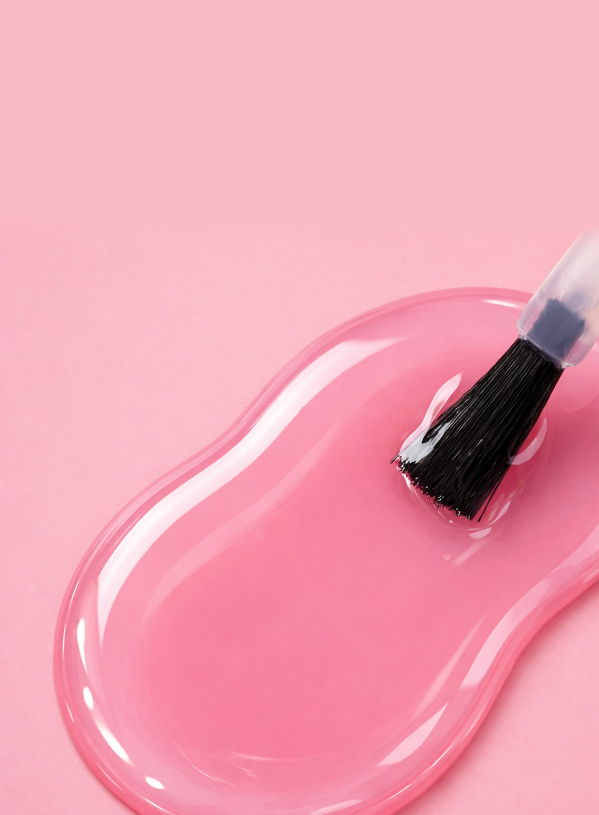 A glossy pink gel swatch of Pink Gel Coat